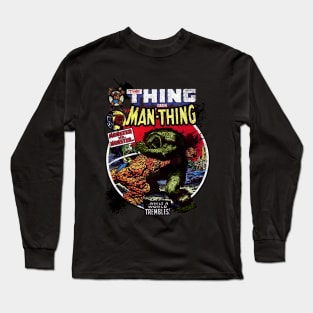 The Man Thing Monster versus Monster Fantastic Battle Long Sleeve T-Shirt